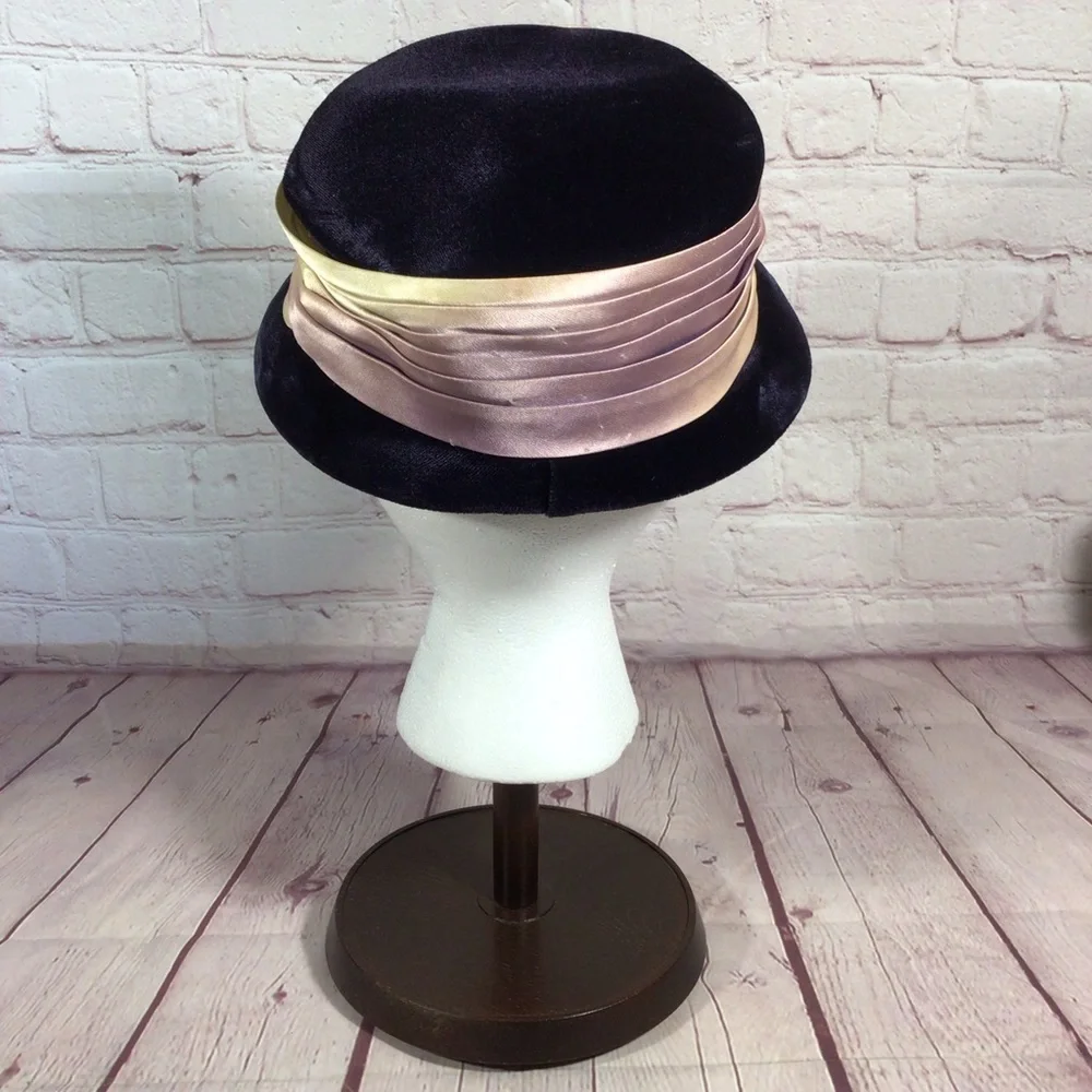 Vintage Purple Hat with Ombré Wrap and Rhinestone Accent - Picture 4 of 10